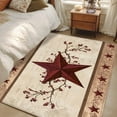 thumbnail image 4 of 4'x6' Area Rugs, Red Texas Star Rustic Indoor Outdoor Area Rug for Living Room Bedroom, Farmhouse Berry Brown Wooden Washable Bathroom Rugs Kitchen Floor Carpet Mats Home Decor Aesthetic, 4 of 8