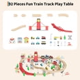 thumbnail image 6 of 92 Pieces Wooden Train Set & Table with 3 Storage Bins, Tracks Train Railway Playset Gift for Toddler Boys Girls Ages 3+, 6 of 8