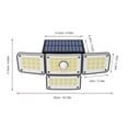 thumbnail image 3 of Capteur de Mouvement de Lumière de Mur de Lumière Solaire pimelu Lumière Extérieure de Régulation de la Lumière 224 LED 4 Tête Solaire Alimenté jusqu'à 40% de Réduction, 3 of 6