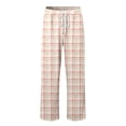 thumbnail image 5 of Pajama Pants Men Soft Casual Lounge Pajama Bottoms Comfy Stretch Sleep Pants Wide Leg Pj Bottoms with Pockets and Button Fly (17-Beige, XXL), 5 of 6