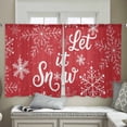 thumbnail image 5 of Red Christmas Sheer Curtains 45 Inch Length 2 Panels Set, Semi Transparent Voile Rod Pocket Curtains for Living Dining Room Bedroom Drapes Xmas Snowflake Winter Modern Art, 5 of 8