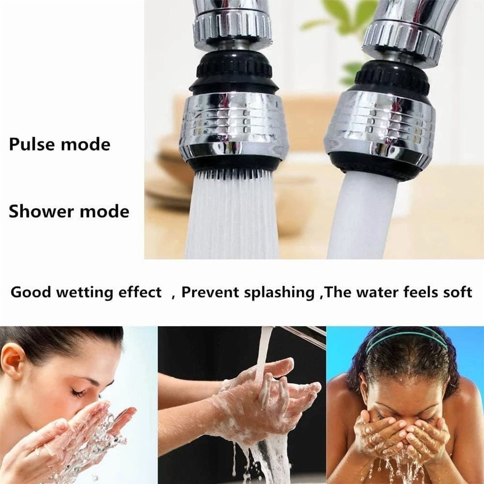 CIRCLE- 2Pcs 360 Degree Swivel Faucet Aerator Deluxe Water Saving Faucet Sprayer Water