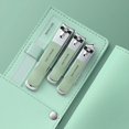 thumbnail image 3 of Nuevo juego de cortaúñas de 4 Uds con bolsa de cuero giratoria, recortador profesional, herramientas de cuidado de pedicura, juego de manicura, regalo para el cuidado del hogar, 3 of 4