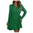 thumbnail image 2 of WJHWSX Fall Dresses for Women 2025,Womens Dresses,Dresses for Women,Long Sleeve,Easy Care,Soft,Solid,S(US:4), 2 of 5