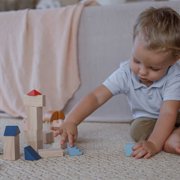 PlanToys® Creative Blocks Wooden Montessori Building and Imagination Toy in Orchard Shade | Fine Motor, Spatial Reasoning and Early STEM Learning Activity | Eco Friendly Open Ended Play Set