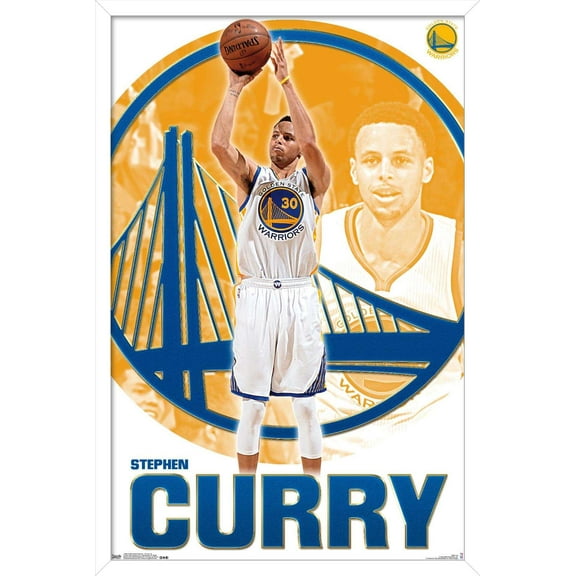 NBA Golden State Warriors - Stephen Curry 15 Wall Poster, 14.725" x 22.375", Framed