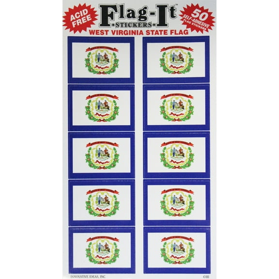 West Virginia 50 Count Sticker Pack