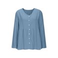 thumbnail image 6 of Women's Casual Short Sleeve V Neck Tops Shirts Blouses Solid Color Crewneck Quarter Sleeve Loose Fit Tee for Daily Wear Business Office Vacation and Fashion Essential Gift for Women, 6 of 9