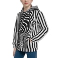 thumbnail image 2 of Lsque Optical Zebra Illusion Patten Youth Hoodie Sweatshirt Pullover with Kangaroo Pocket Boys and Girls Hoodie Warm Hoodie for Kids-Small, 2 of 6