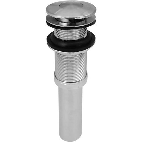 1.25 in. Decorative Push Button Bathroom Sink Drain without Over Flow, Polished Chrome