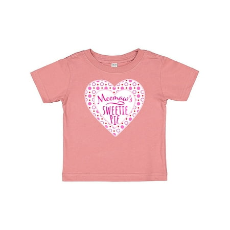 

Inktastic Meemaw s Sweetie Pie with Pink Hearts Gift Baby Boy or Baby Girl T-Shirt
