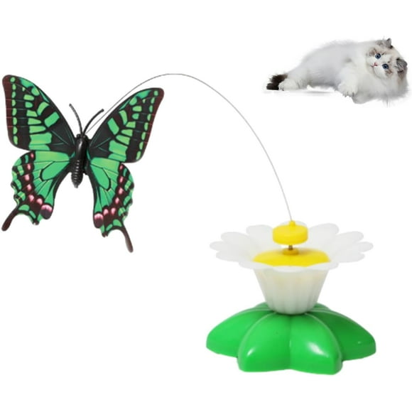 Accustomedi Juguete eléctrico para gatos con forma de pájaro, juguete eléctrico para gatos, juguete para gatos con colibrí, juguete eléctrico giratorio de 360 grados, juguete interactivo para gatitos