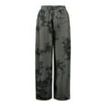 thumbnail image 4 of Women's Tie-Dye Palazzo Pants - High Waist Wide Leg Bohemian Summer Casual Trousers with Elastic Waist & Pockets ,Gray,2XL, 4 of 7