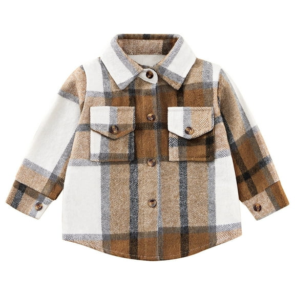 GYRATEDREAM Boys Long Sleeve Flannel Plaid Shirt Button Down Thick Shirts 6M-4T