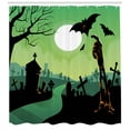 thumbnail image 3 of Ambesonne Halloween Shower Curtain, Zombie Hand in Cemetery, 69"Wx84"L, Green Black and Orange, 3 of 3