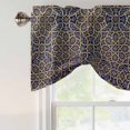 thumbnail image 5 of Tie Up Valances for Windows, Vintage Mediterranean Adjustable Valance Curtains Window Treatment for Living Room, Retro Morocco Abstract Art Brown Blue Rod Pocket Kitchen Curtains & Drapes 54x18 Inch, 5 of 9