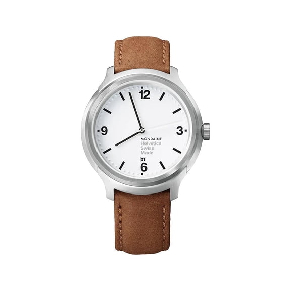 Mondaine Helvetica No1 Bold 43mm Steel White Dial Mens Quartz Watch MH1.B1210.LG