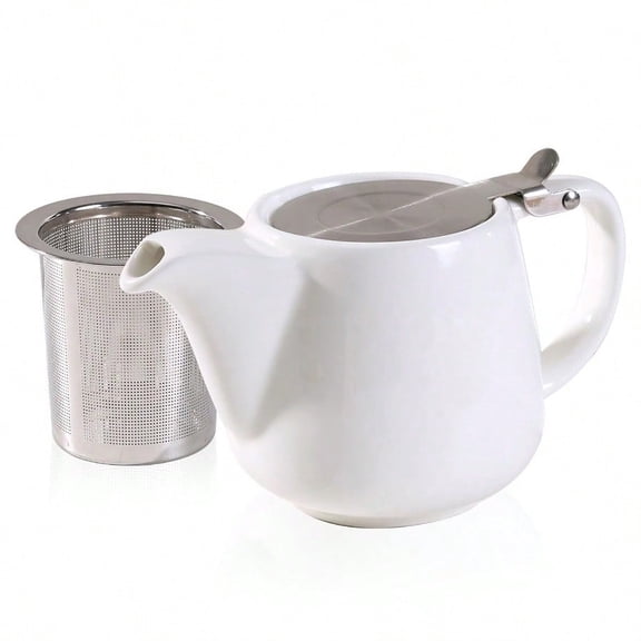 500ml/17oz Ceramic Teapot With Stainless Steel Infuser - Heat Resistant, Perfect Tea Maker For Loose Leaf Tea