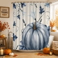 thumbnail image 2 of Shower Curtains for Bathroom-36"x72",Watercolor Thanksgiving Pumpkin Waterproof Bath Curtain Grommet Shower Curtain Set with Hooks, 2 of 9