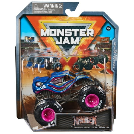 Monster Jam, Official Kraken Monster Truck, Die-Cast Vehicle, 1:64 Scale, Kids Toys for Boys Ages 3 and up