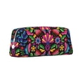 thumbnail image 2 of Uemuo Colorful Floral Embroidery Mexican Printed Leather Pencil Case, Pencil Pouch, Portable Pencil Bag, Pen Case for& Office, 2 of 7