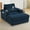 Blue, variant on Chaise Lounge Chair with Cupholders & Charging, 51" Oversized Sleeper Accent Chair with Storage Ottoman, Phone Holder and Side Pockets for Living Room, Blue