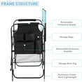 thumbnail image 5 of YEXJ 26" Tall Directors Chair Height Seat Folding with Side Table Storage Bag, Support for 300Lbs Portable Makeup Artist Chair with Bar Height(Blue/Black), 5 of 9