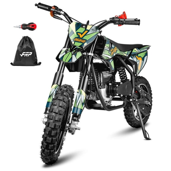 FRP FX40 40cc Dirt Bikes, 4-Stroke Gas Dirtbike for 13 , Mini Dirt Bike with Pull Start, Rear Disc Brake, EPA Certified, 20MPH Max Speed, Up to 132 LBS - Green
