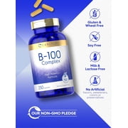 B-100 Complex Vitamins | 250 Capsules | Non-GMO, Gluten Free | by Carlyle