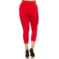 thumbnail image 5 of COUVER Women Seamless Stretch Capri Leggings, Red, Plus Size, 5 of 8