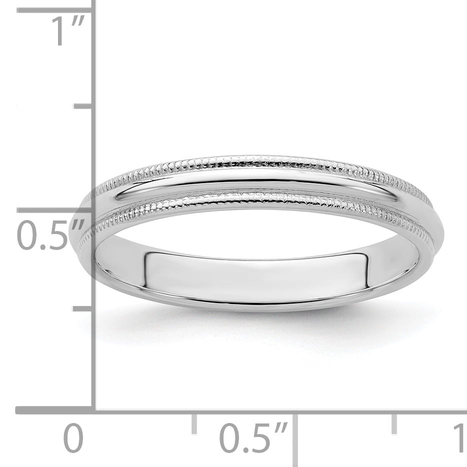 925 Sterling Silver 8mm Half Round Milgrain Size 5.5 Wedding Ring Band Classic Fine Jewelry Gifts For Women For Her