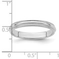 thumbnail image 2 of Bague Classique de Mariage en Argent Sterling 925 3 mm Demi-Ronde Perlée Taille 8, 2 of 6