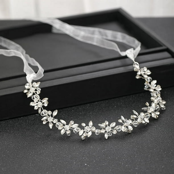 Nvzi Horquillas para el pelo de boda con flores para novias, peinetas con perlas de cristal, pinzas para el pelo, accesorios para el pelo de boda dorados, joyas plateadas