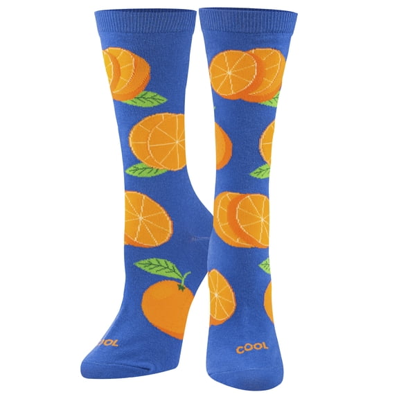 Cool Socks Oranges Fun Fruit Print Novelty Crew Socks for Women