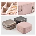 thumbnail image 2 of Portable Faux Leather Zip Jewelry Box Ring Earrings Bracelet Storage Case Pouch, 2 of 8