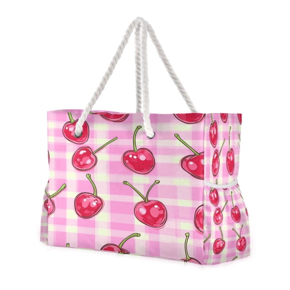 DIXRUYEE Beach Cooler Travel Tote Bags Beach Bag Fashion Cherry Bliss Printed