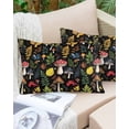 thumbnail image 6 of Red Mushroom Throw Pillow Cover 20 x 36 Inch Decorative Pillow Cover Retro Summer Botanical Leaves Black Lumbar Pillowcase Seasonal Rectangle Cushion Case for Couch Sofa Bed Living Room, 6 of 7