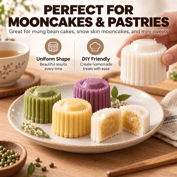 Double Ended Cake Mould, 2 in 1 Double Sided Cake Mould with Non Stick Coating and Ergonomic Handle, for DIY Desserts Chinese Cake and Creative Baking