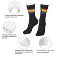 thumbnail image 4 of Progress Pride Flag Rainbow Gay Lesbian Transgender Bisexual Lgbtq Mid Tube Crew Socks Calf sockings Fashion Casual Soft Stockings For Women Men, 4 of 7