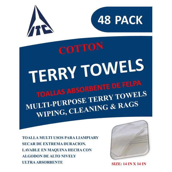 Terry Towels 14 in. x 14 in. 48 Count