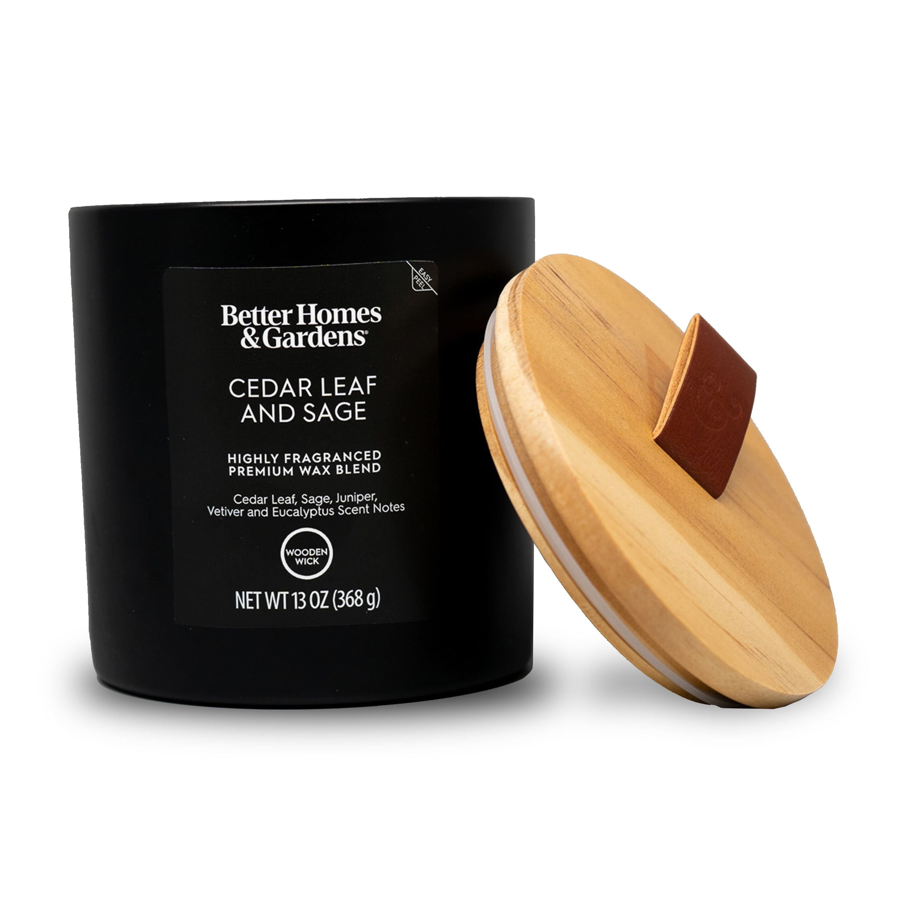 Better Homes & Gardens 13oz Cedar Leaf and Sage Scented Wooden Wick Jar Candle  (图4)
