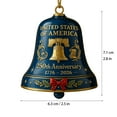 thumbnail image 3 of United States 250th Anniversary Bell Ornament, 250th Anniversary USA Ornament, 250 Patriotic American Liberty Bell Metal Christmas Ornament, Unique Gift for US Citizens, Hanging Patriotic Decor, 3 of 5