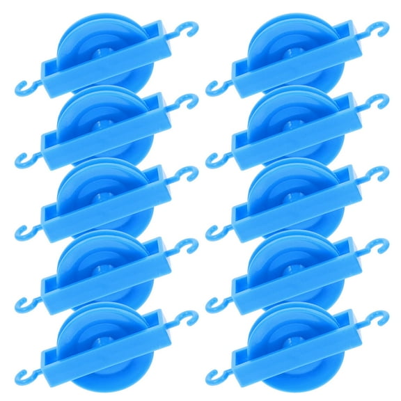 ULTNICE 10Pcs Round Plastic Pulley for Classroom Teaching Movable Pulley 3.1x1.5x0.6in