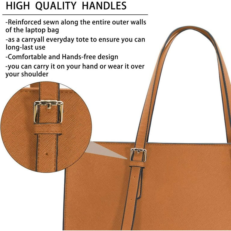 Laptop Bag for Women Waterproof Lightweight Leather Laptop Tote