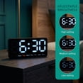 thumbnail image 3 of REGALWOVEN Digital Dual Alarm Clock, Big Numbers Display Dimmable Wall Clocks, Temperature, Day of Week, DST Desk Alarms White 8.3"L x 1.2"W x 4.3"H, 3 of 7