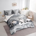 thumbnail image 3 of Manfei Hello Winter 7 Pieces Bedding Comforter Set,Lovely Cartoon Gnome Full Bedding Set,White Silver Fitted Sheet Flat Sheet For Kids,Super Cozy Room Decor Reversible, 3 of 8