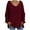Wine, variant on Patlollav Womens Plus Size Solid Color Hood Long Sleeve Sweater Tops Hot Pink M