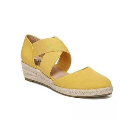 

Gomelly Woman Espadrille Women Wedge Sandals Slingback Platform Criss Cross Elastic Strap Soft Shoes Female Girl Sandal Yellow 6