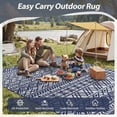thumbnail image 4 of SIXHOME Outdoor Rug 6'x9' Waterproof Reversible Patio Rug Boho Geometric Indoor Outdoor Rugs Lightweight Plastic Straw Ourdoor Carpet for RV Camping Deck Balcony Modern Porch Decor Blue and Gray, 4 of 8