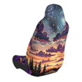 thumbnail image 2 of Wukai Starry Night Purple Irises Full Set Car Seat Covers with Soft Padding Universal Auto Front Seats Protector and Cushion Mat, 2 of 5